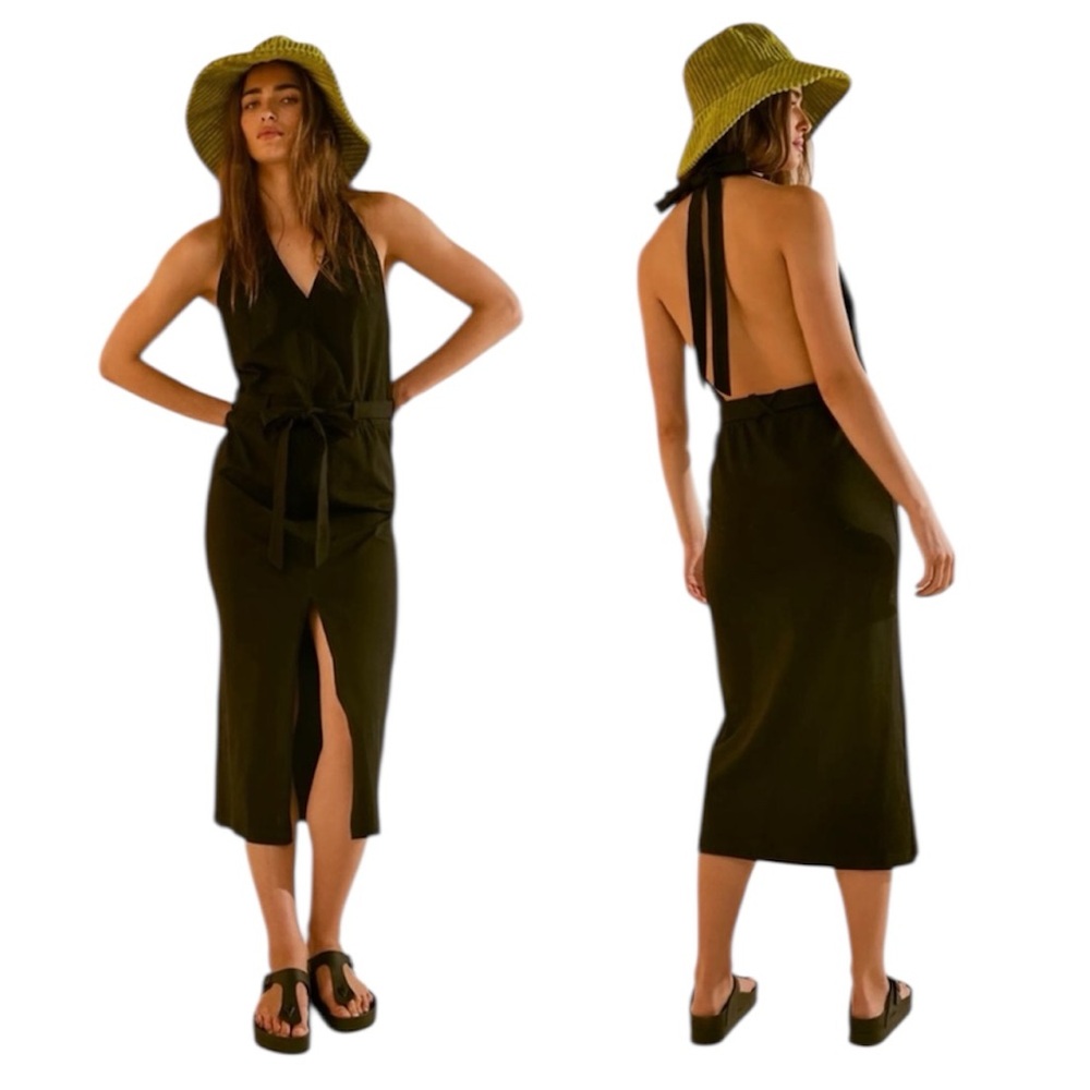 Free People Randi Midi Dress Black XL